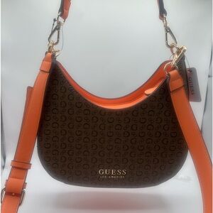 NWT orange and brown Guess shoulder/crossbody bag